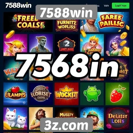 Variedade de jogos disponíveis no 7588win